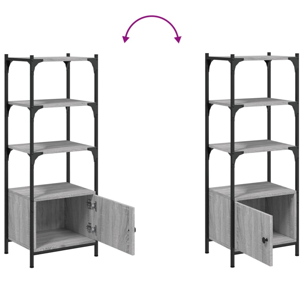 Bookcase 3 levels sonoma gray 41x30x109.5 cm, processed wood