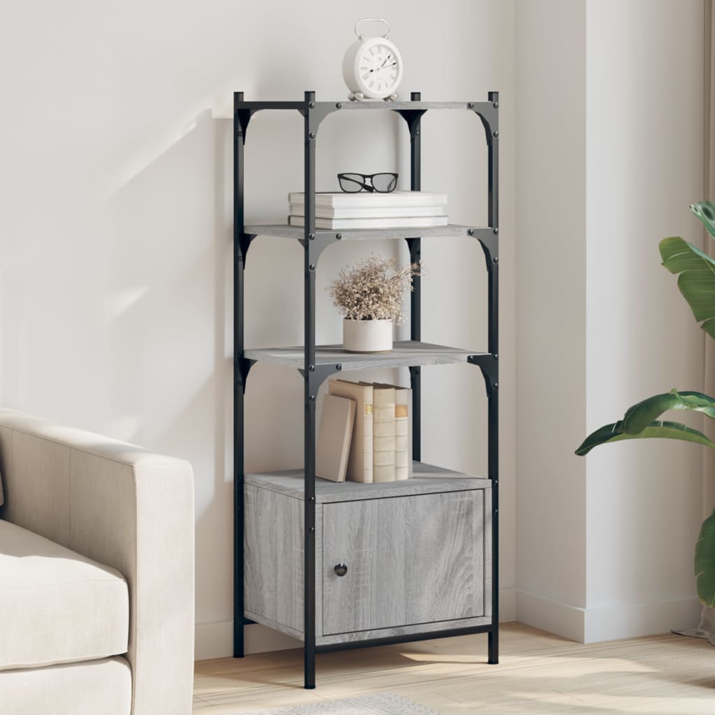 Bookcase 3 levels sonoma gray 41x30x109.5 cm, processed wood