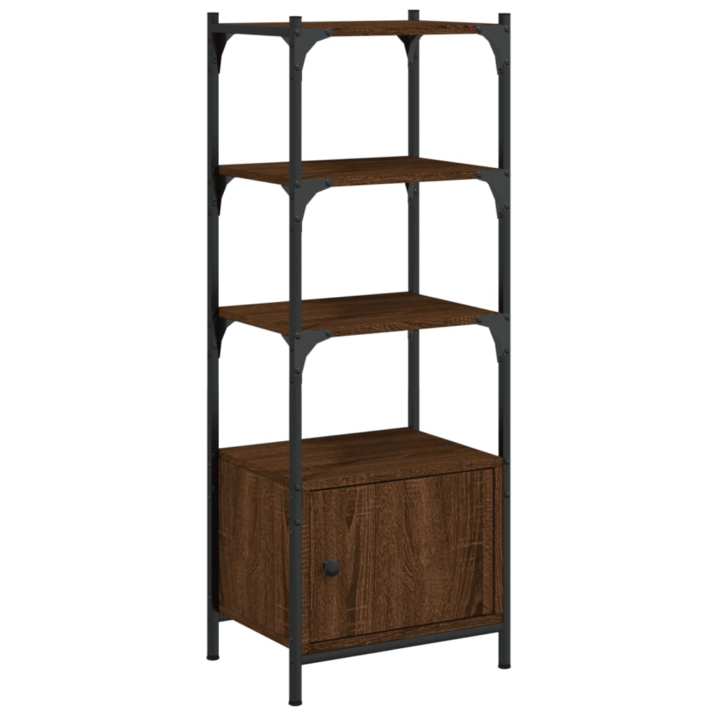 Bookcase 3 levels brown oak 41x30x109.5 cm processed wood