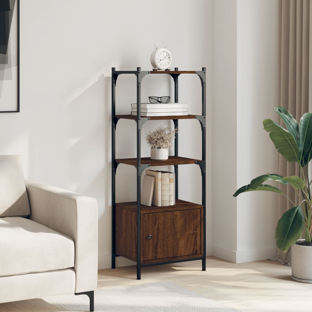 Bookcase 3 levels brown oak 41x30x109.5 cm processed wood