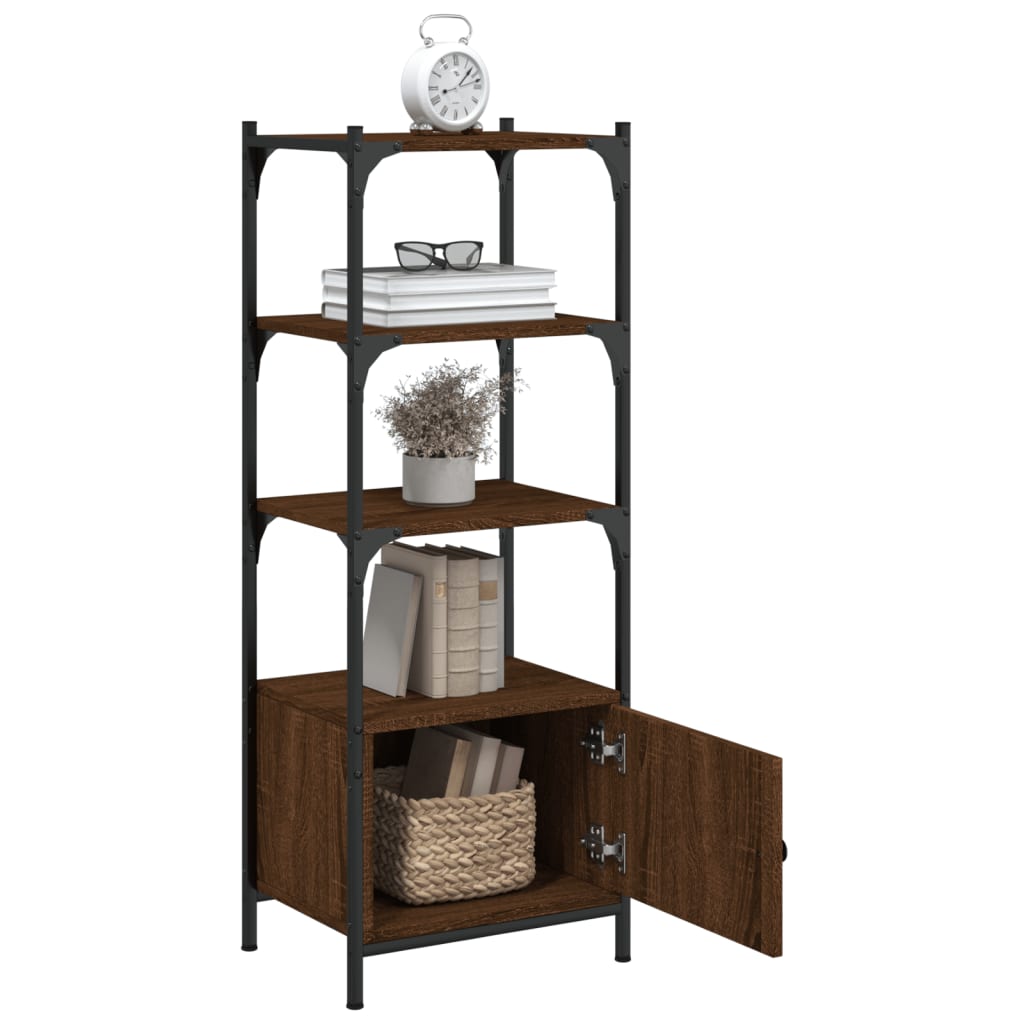 Bookcase 3 levels brown oak 41x30x109.5 cm processed wood