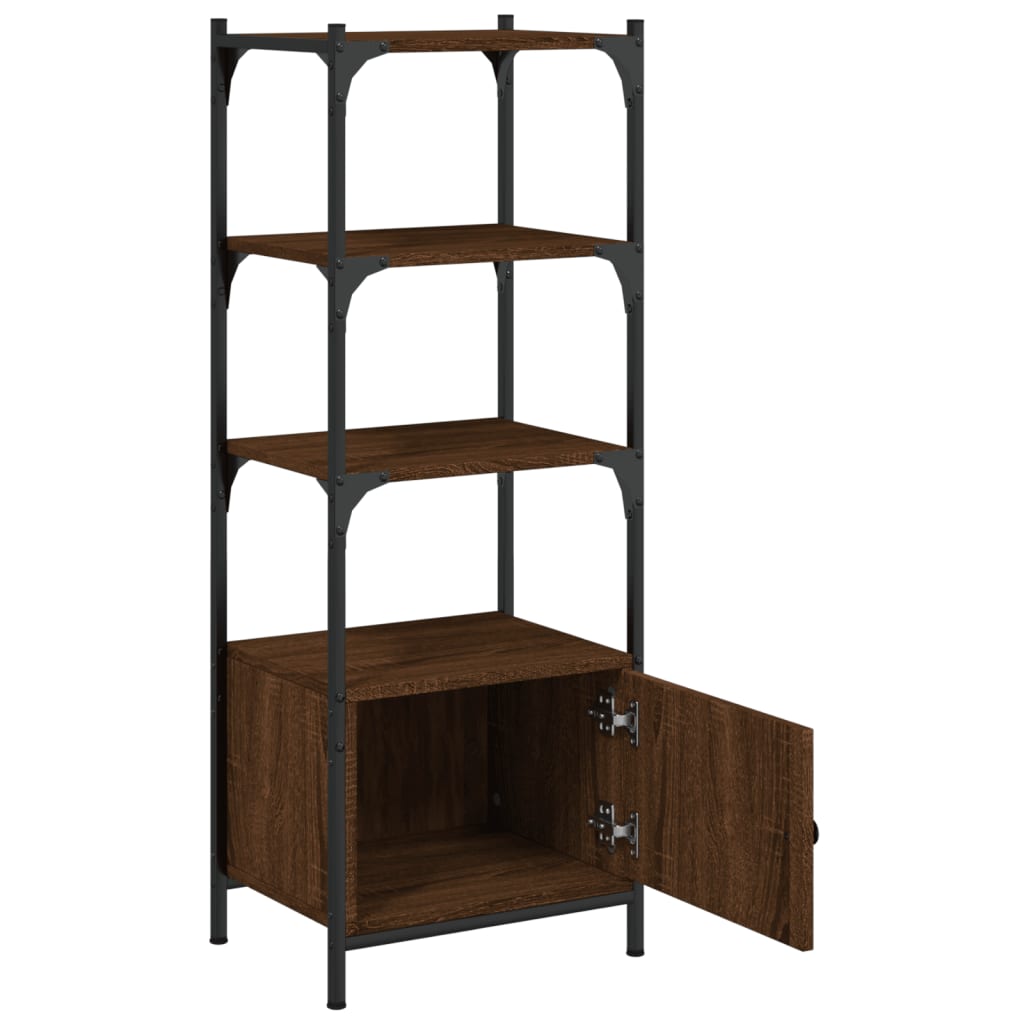 Bookcase 3 levels brown oak 41x30x109.5 cm processed wood