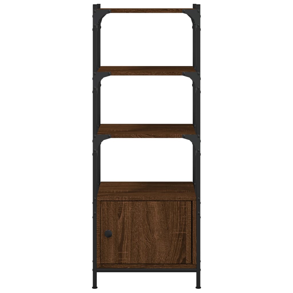Bookcase 3 levels brown oak 41x30x109.5 cm processed wood