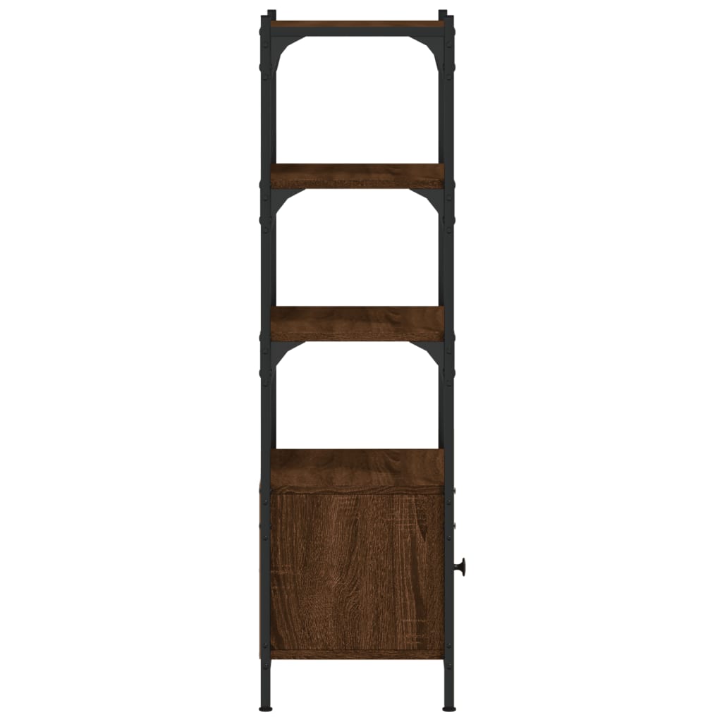 Bookcase 3 levels brown oak 41x30x109.5 cm processed wood