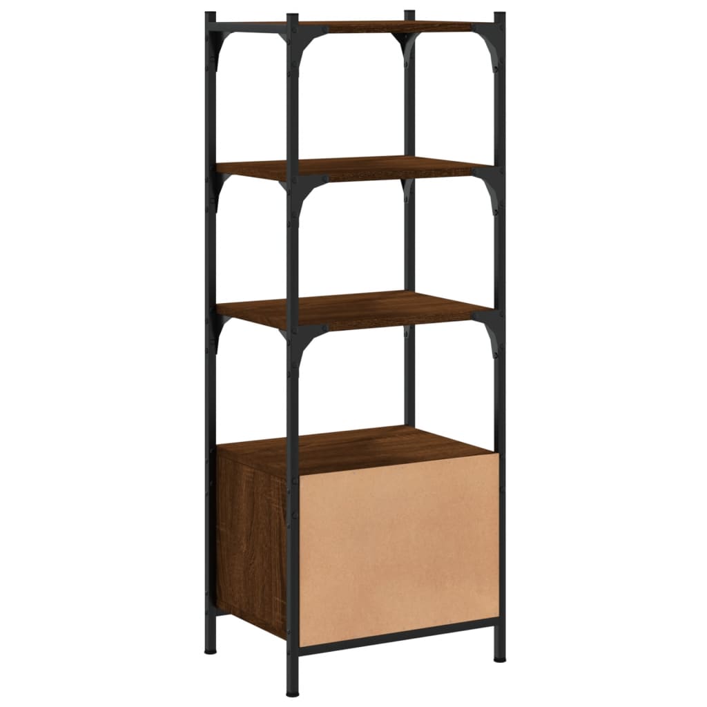 Bookcase 3 levels brown oak 41x30x109.5 cm processed wood