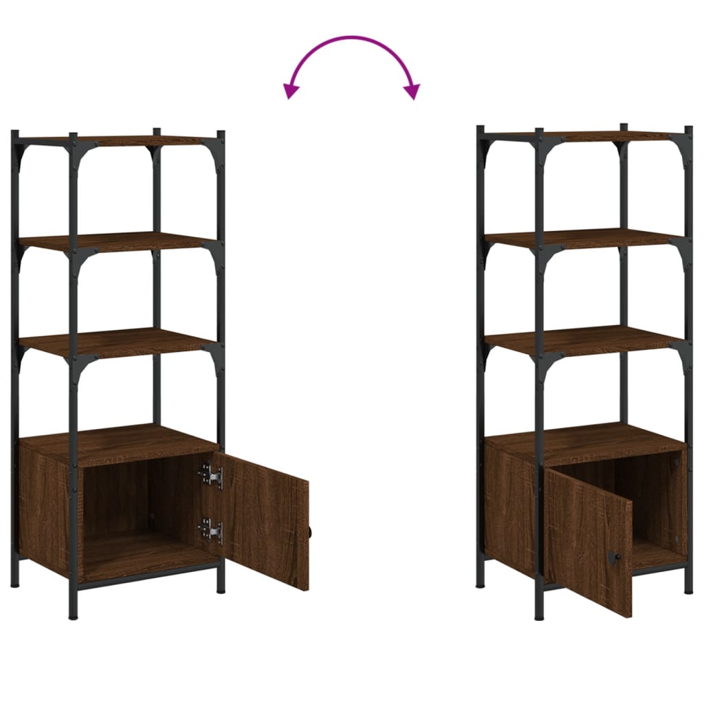 Bookcase 3 levels brown oak 41x30x109.5 cm processed wood