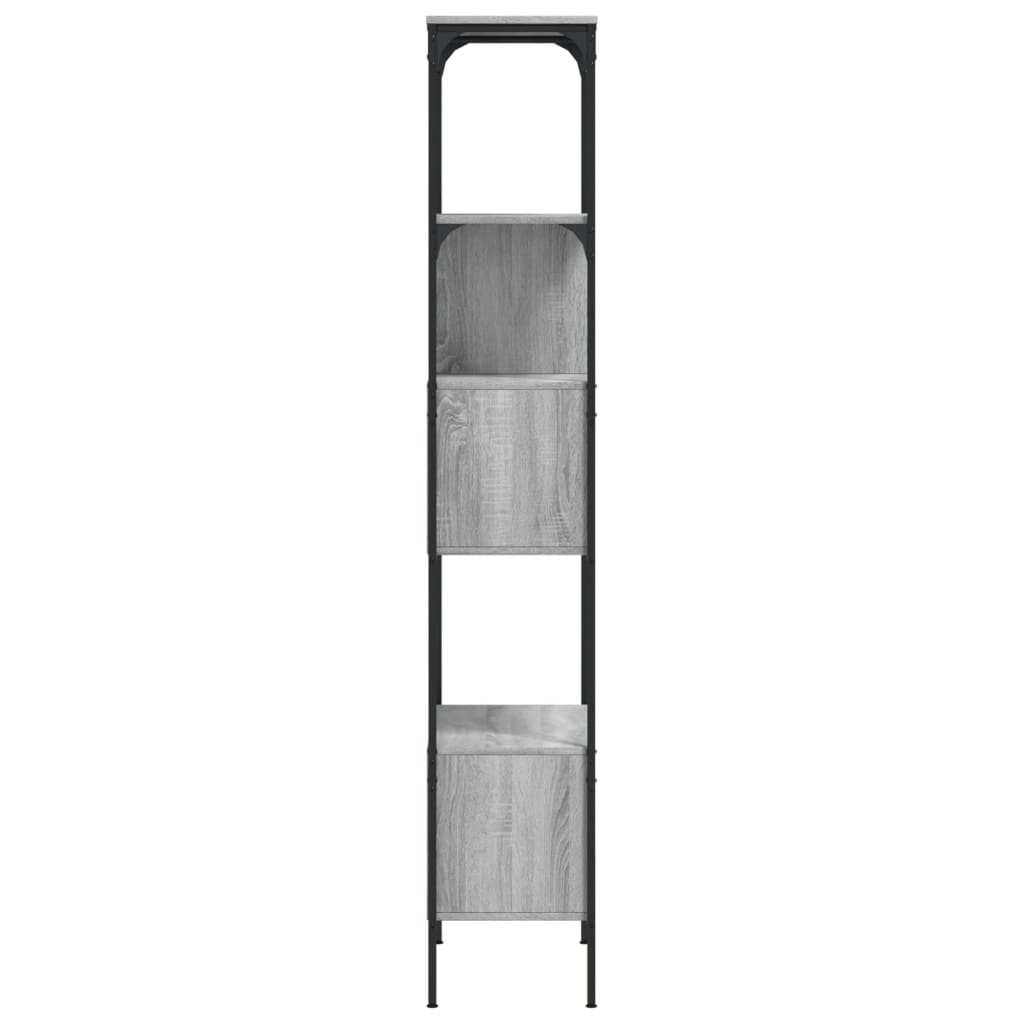 Bibliotecă cu 5 niveluri gri sonoma 76x33x188,5cm lemn compozit