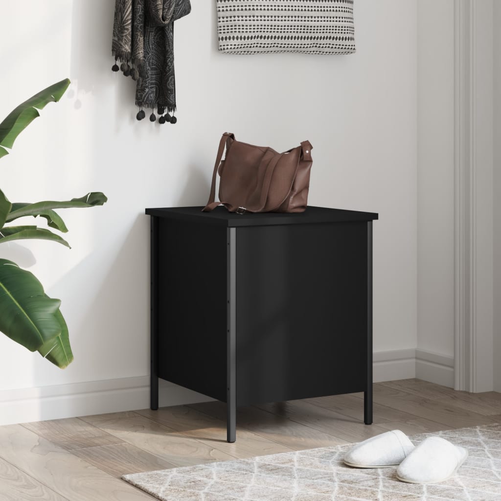 Storage bench, black, 40x42.5x50 cm, processed wood