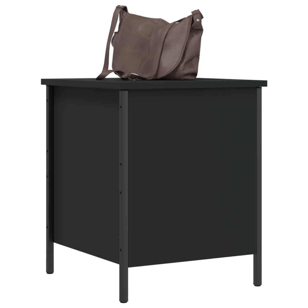 Storage bench, black, 40x42.5x50 cm, processed wood