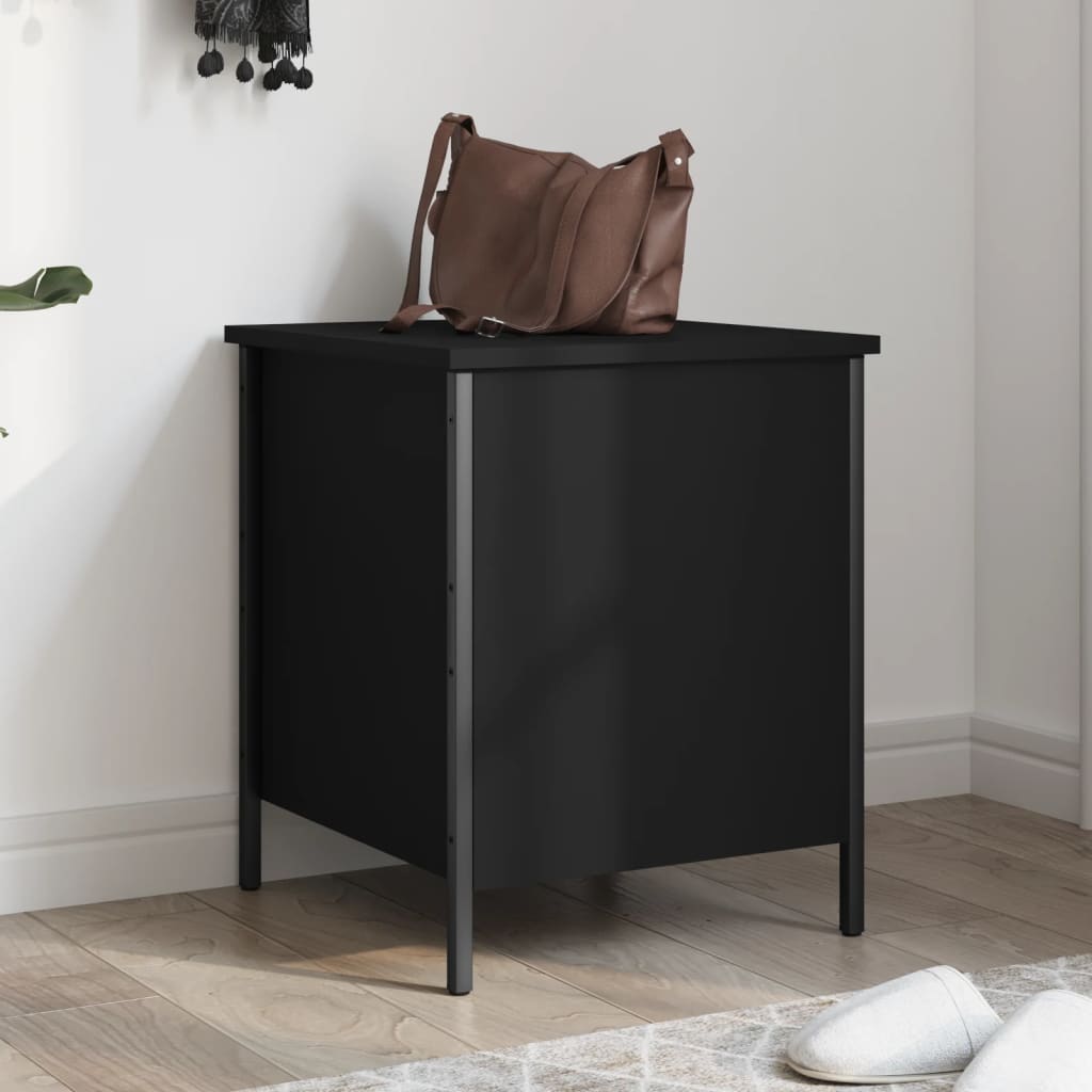 Storage bench, black, 40x42.5x50 cm, processed wood