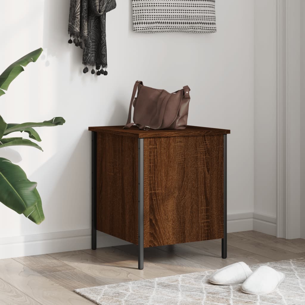 Storage bench, brown oak, 40x42.5x50 cm, processed wood
