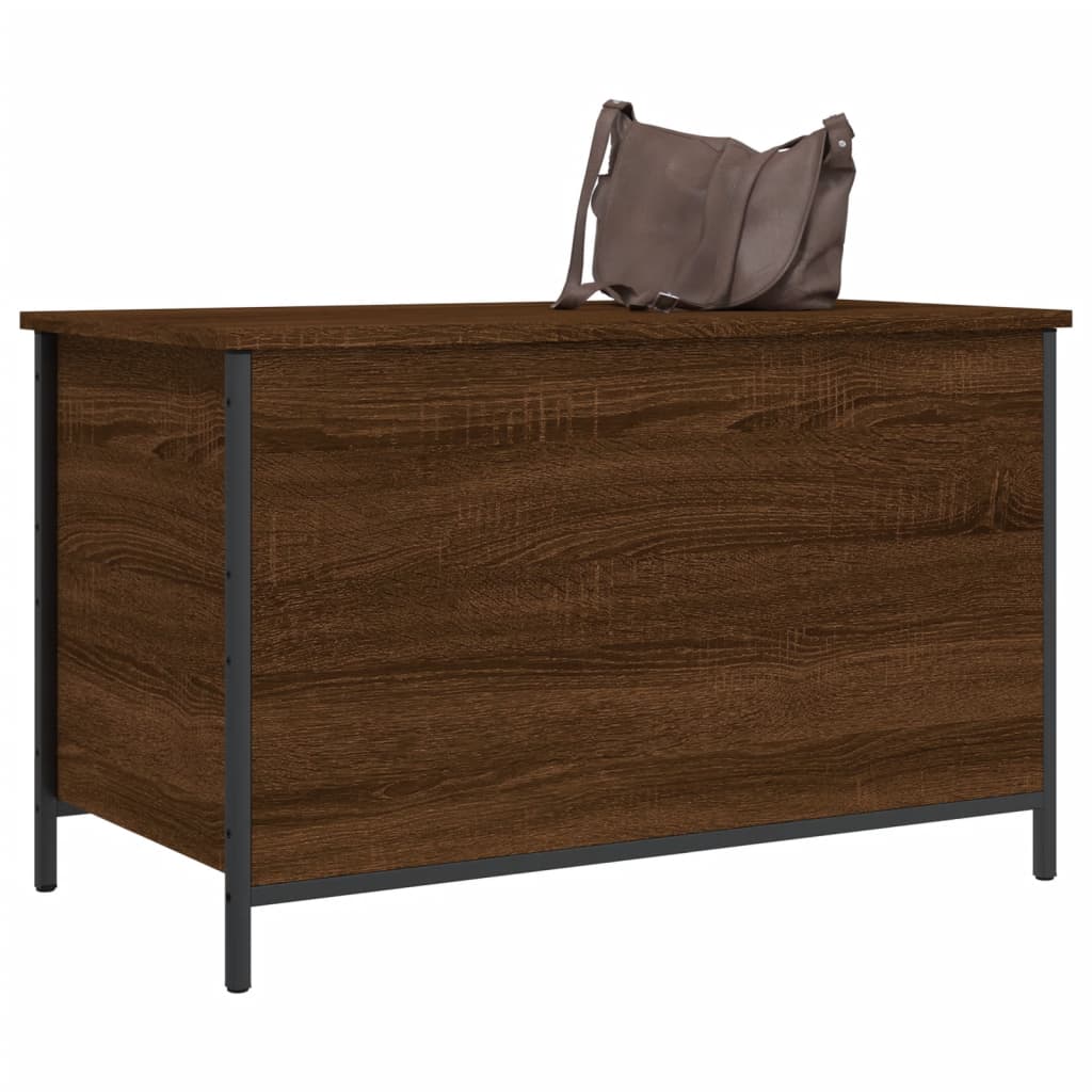 Storage bench, brown oak, 80x42.5x50 cm, processed wood