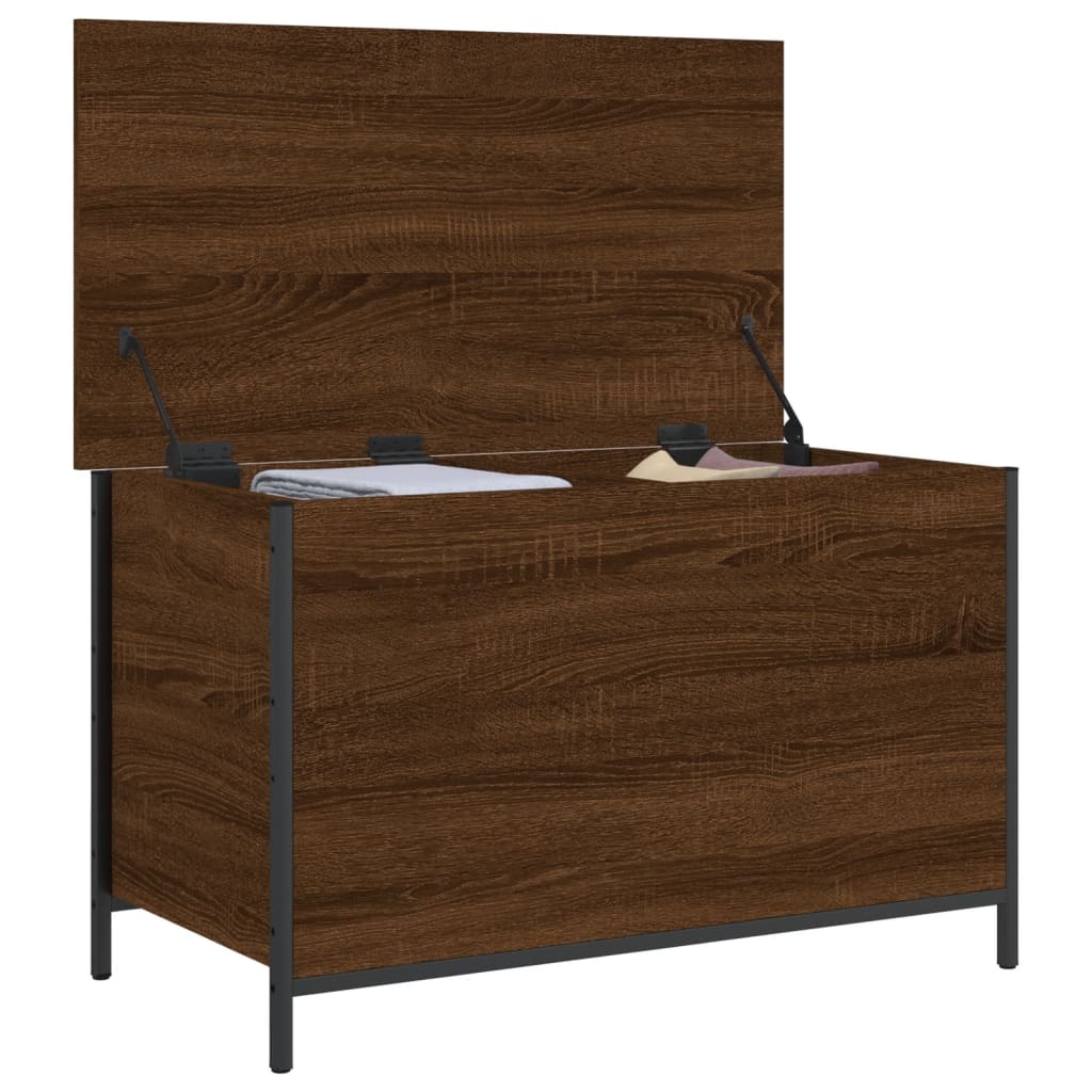 Storage bench, brown oak, 80x42.5x50 cm, processed wood