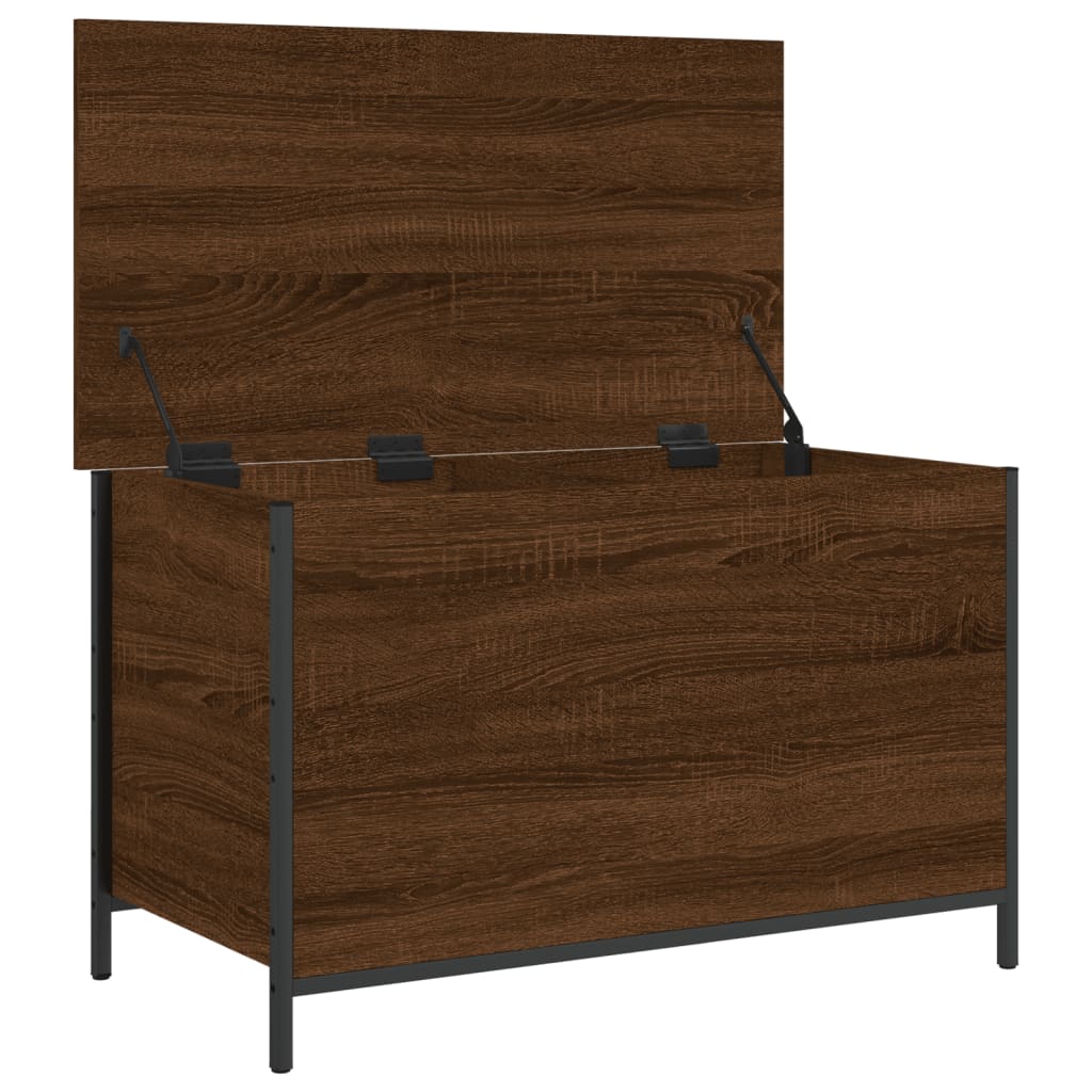Storage bench, brown oak, 80x42.5x50 cm, processed wood