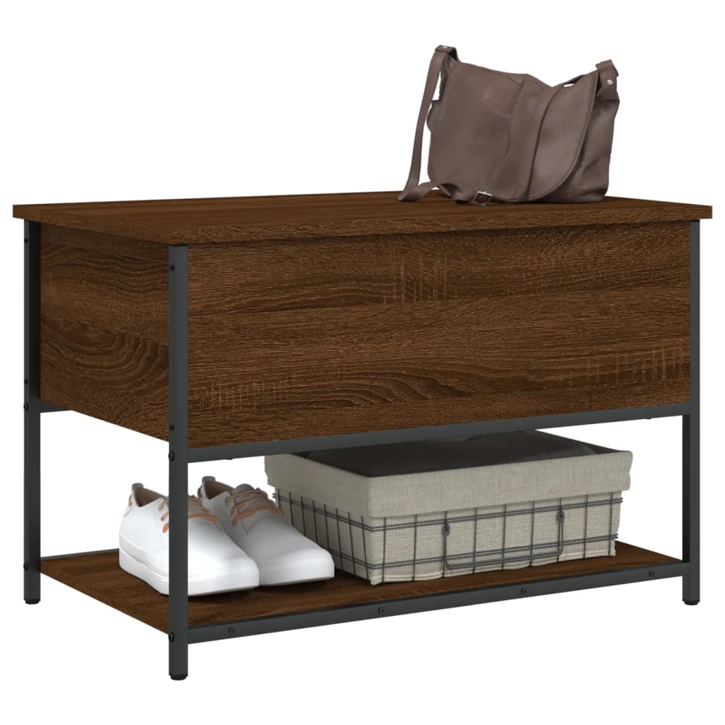 Storage bench, brown oak, 70x42.5x47 cm, processed wood