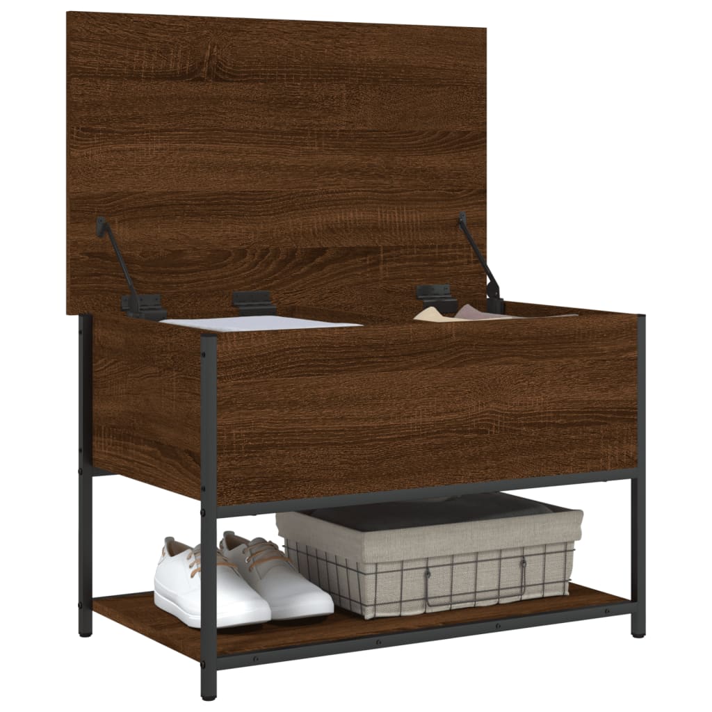 Storage bench, brown oak, 70x42.5x47 cm, processed wood