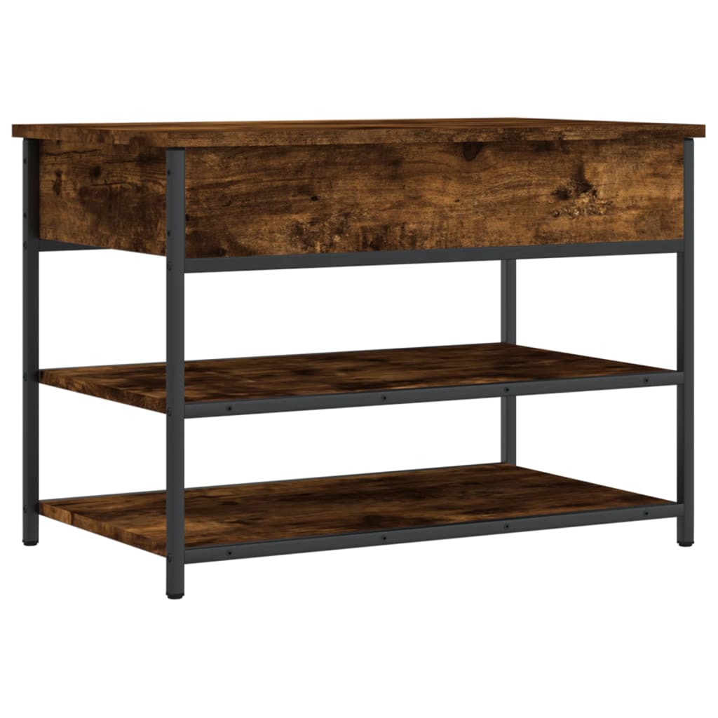 Shoe bench, smoky oak, 70x42.5x50 cm, processed wood