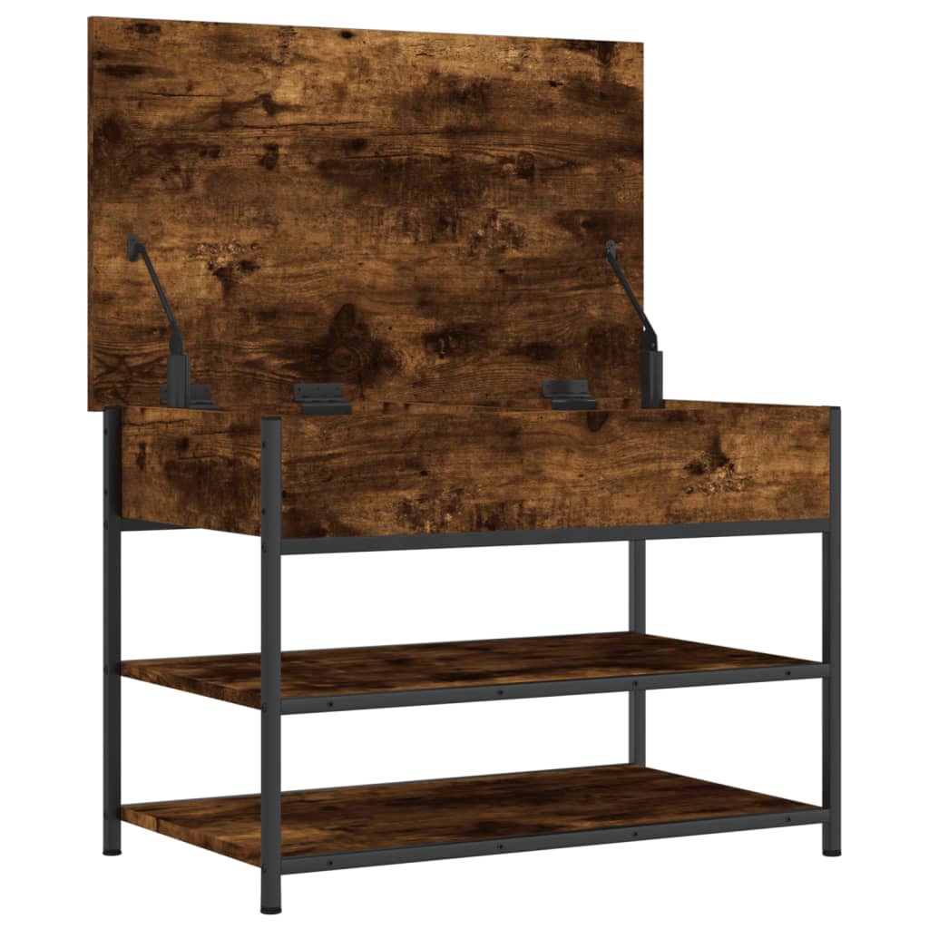 Shoe bench, smoky oak, 70x42.5x50 cm, processed wood