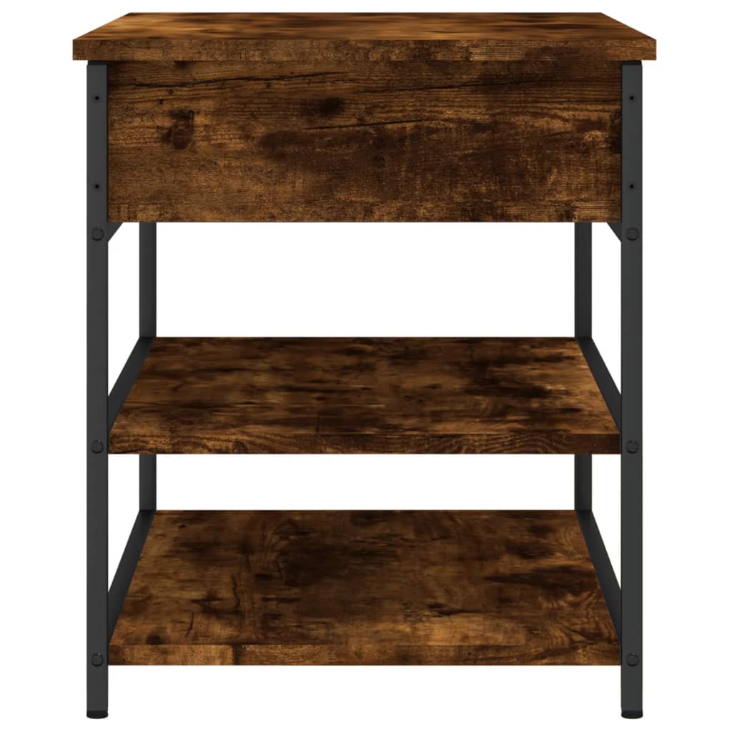 Shoe bench, smoky oak, 70x42.5x50 cm, processed wood