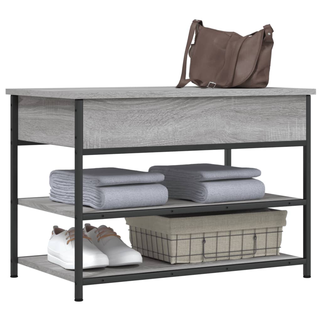 Bancă de pantofi, gri sonoma, 70x42,5x50 cm, lemn prelucrat