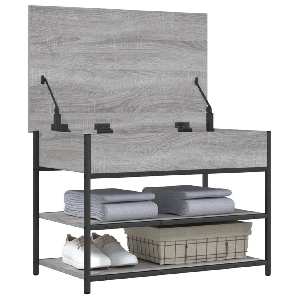 Bancă de pantofi, gri sonoma, 70x42,5x50 cm, lemn prelucrat