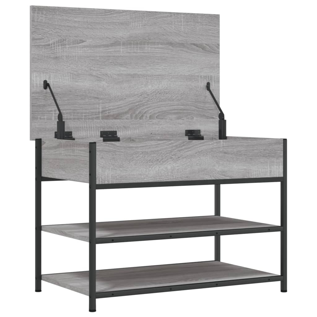 Bancă de pantofi, gri sonoma, 70x42,5x50 cm, lemn prelucrat