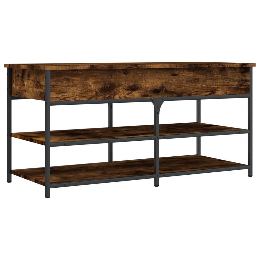 Shoe bench, smoky oak, 100x42.5x50 cm processed wood