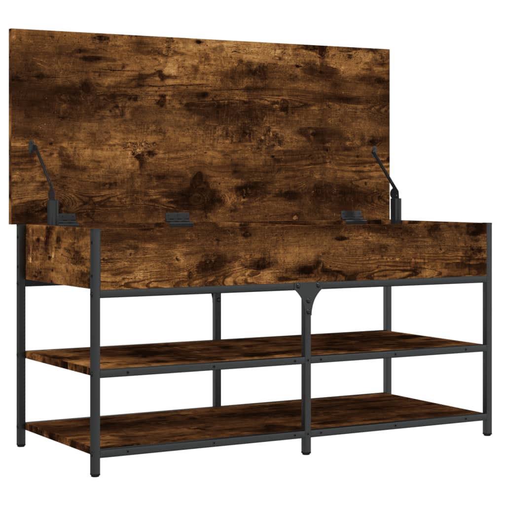 Shoe bench, smoky oak, 100x42.5x50 cm processed wood