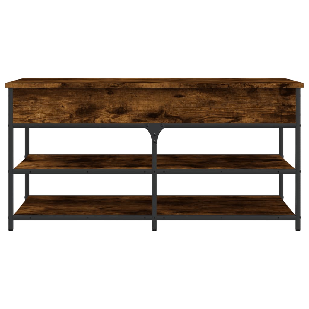 Shoe bench, smoky oak, 100x42.5x50 cm processed wood
