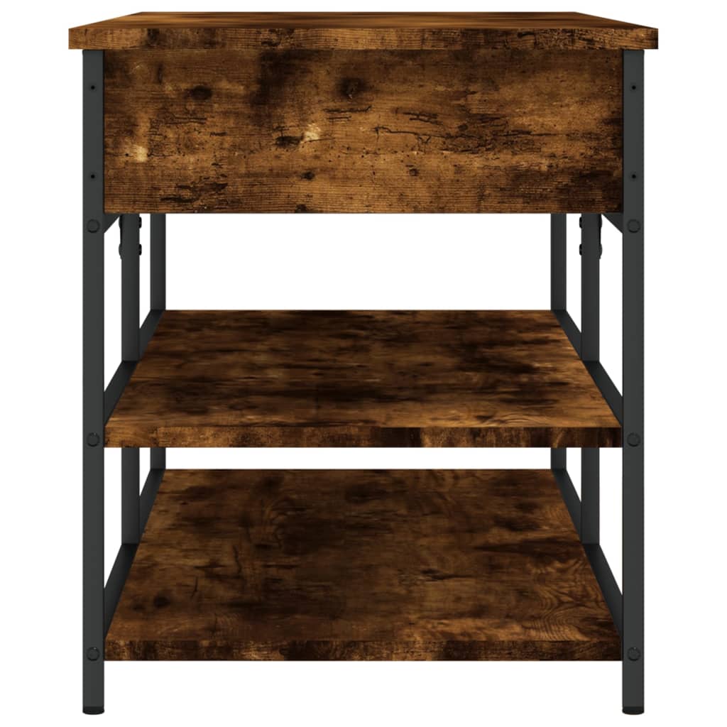 Shoe bench, smoky oak, 100x42.5x50 cm processed wood