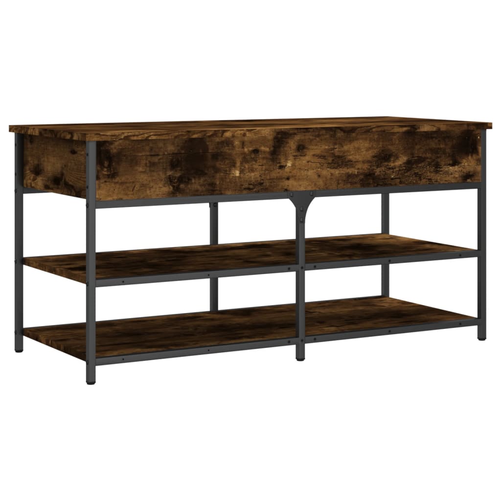 Shoe bench, smoky oak, 100x42.5x50 cm processed wood