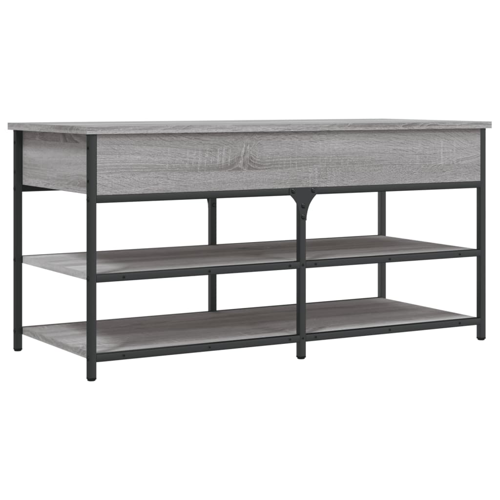Shoe bench, sonoma grey, 100x42.5x50 cm, processed wood