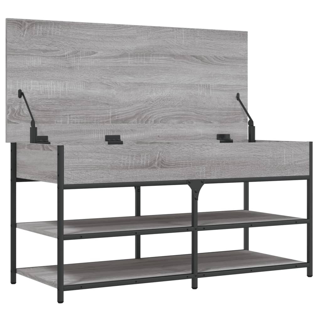 Shoe bench, sonoma grey, 100x42.5x50 cm, processed wood