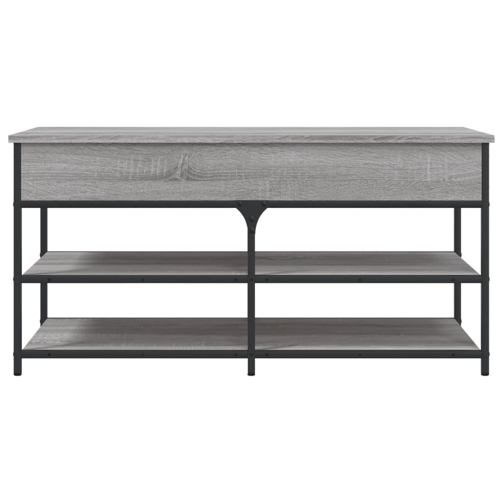 Shoe bench, sonoma grey, 100x42.5x50 cm, processed wood