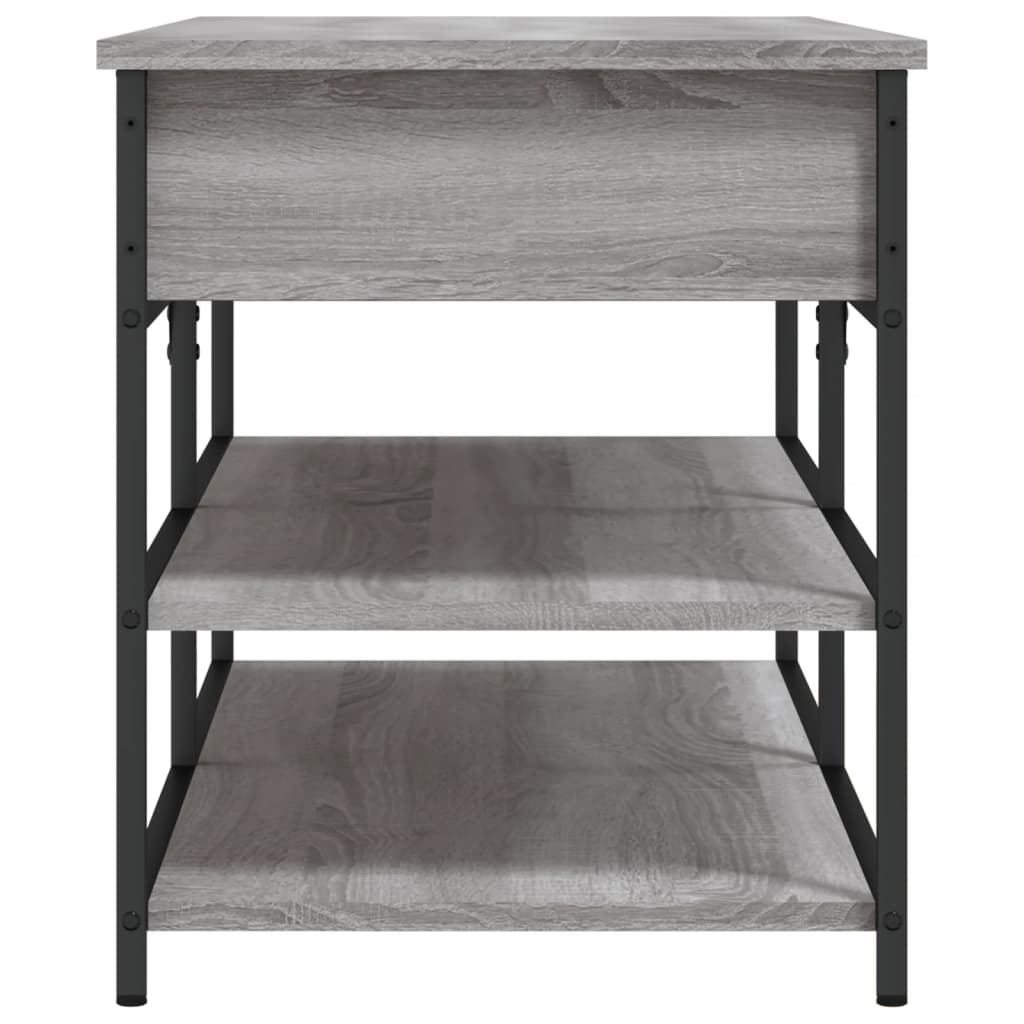 Shoe bench, sonoma grey, 100x42.5x50 cm, processed wood