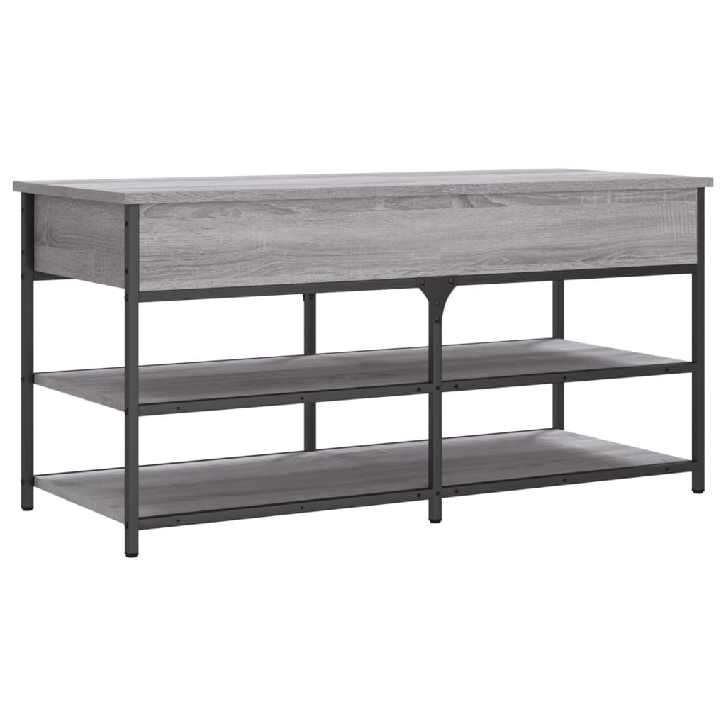 Shoe bench, sonoma grey, 100x42.5x50 cm, processed wood