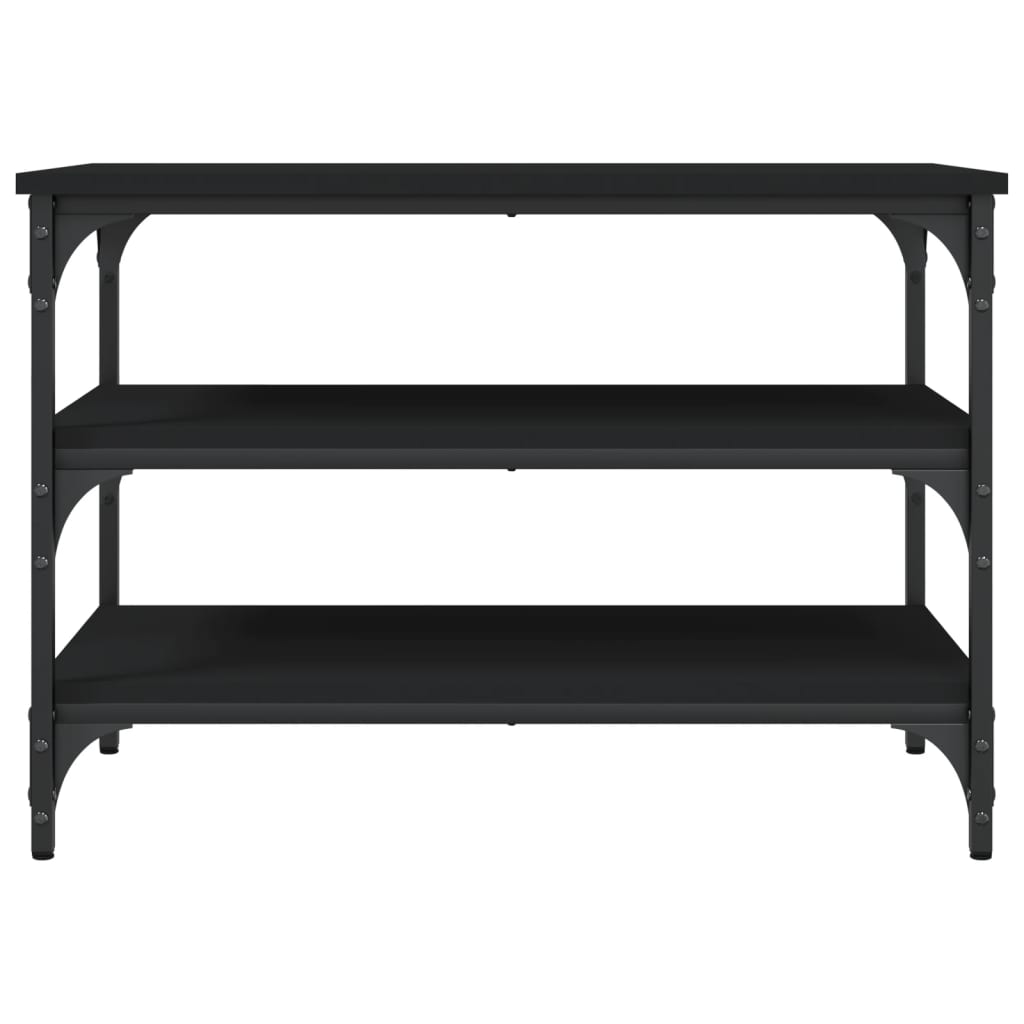 Shoe bench, black, 70x38.5x49 cm, processed wood