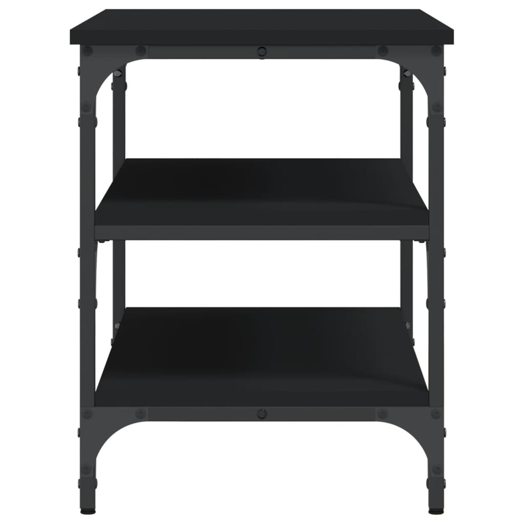 Shoe bench, black, 70x38.5x49 cm, processed wood