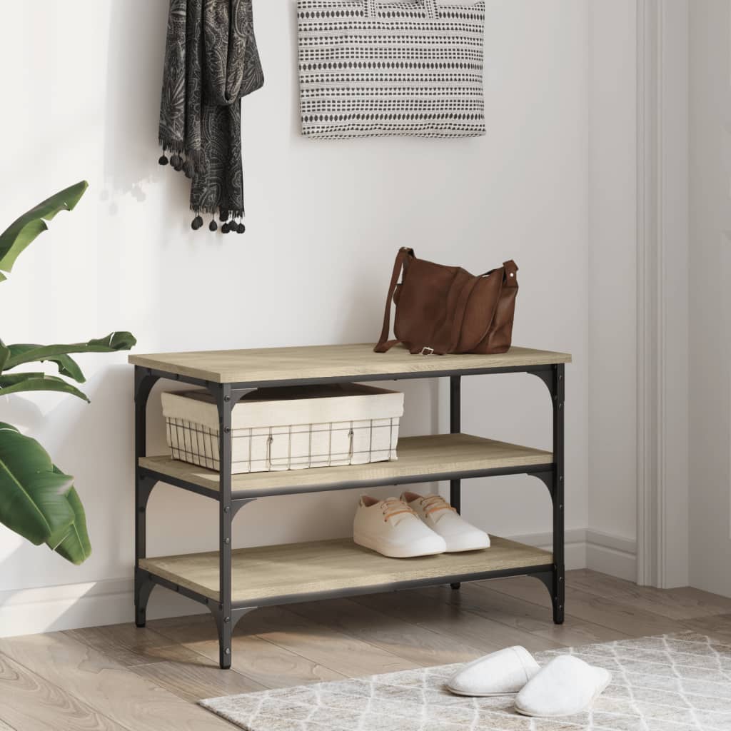 Bancă de pantofi, stejar sonoma, 70x38,5x49 cm, lemn prelucrat