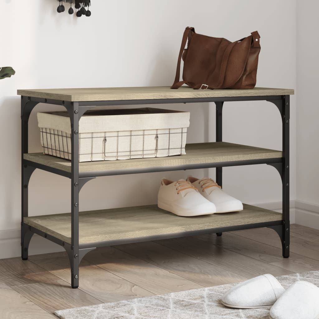 Bancă de pantofi, stejar sonoma, 70x38,5x49 cm, lemn prelucrat