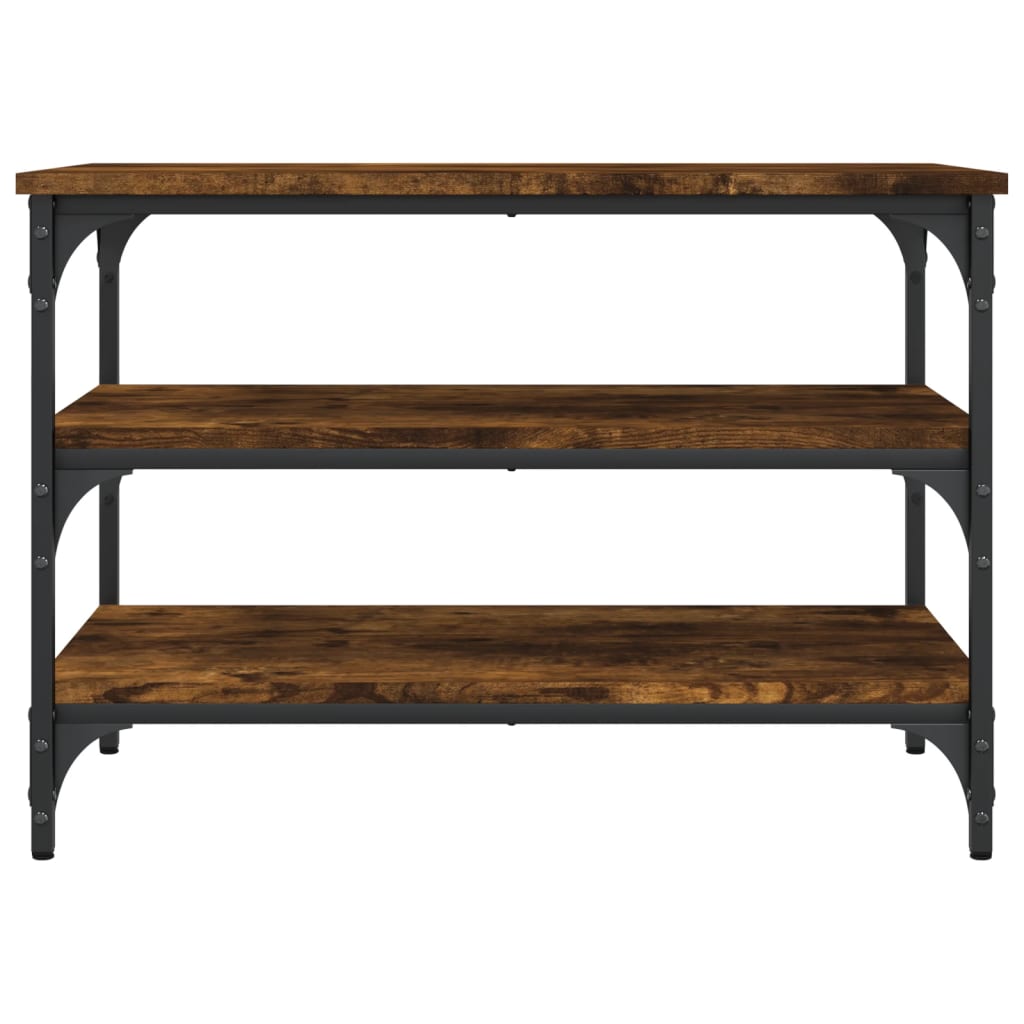 Shoe bench, smoky oak, 70x38.5x49 cm, processed wood