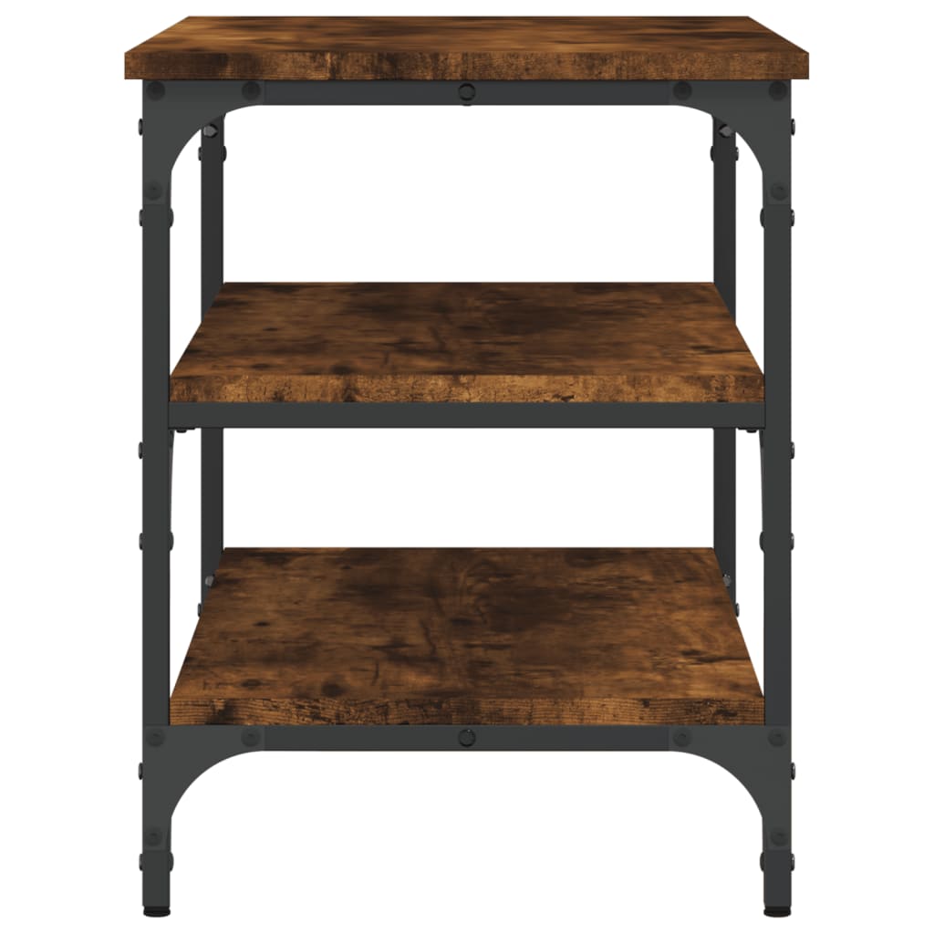 Shoe bench, smoky oak, 70x38.5x49 cm, processed wood