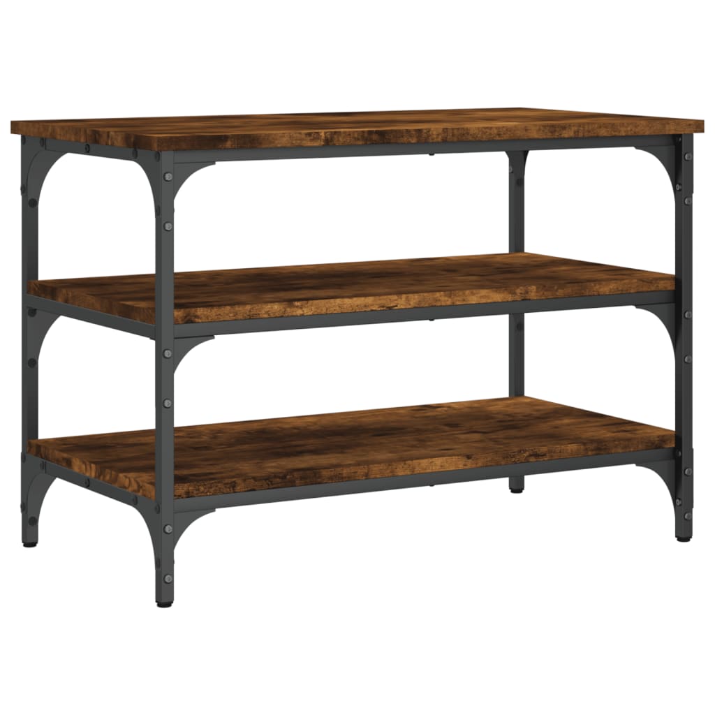 Shoe bench, smoky oak, 70x38.5x49 cm, processed wood
