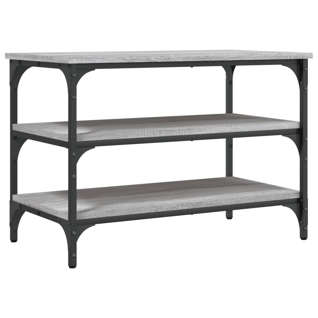 Shoe bench, sonoma grey, 70x38.5x49 cm, processed wood