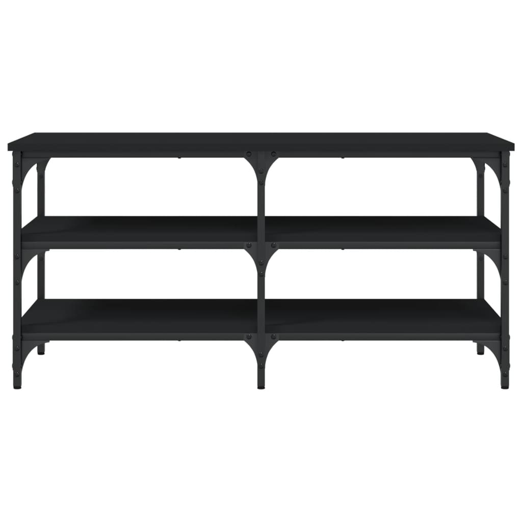 Shoe bench, black, 100x38.5x49 cm, processed wood