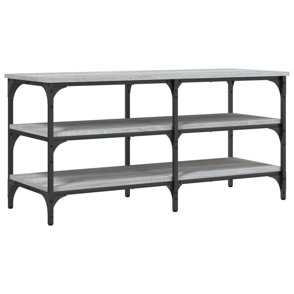 Shoe bench, sonoma grey, 100x38.5x49 cm, processed wood