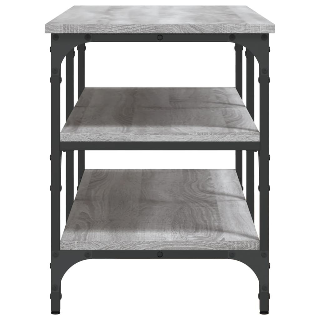 Shoe bench, sonoma grey, 100x38.5x49 cm, processed wood