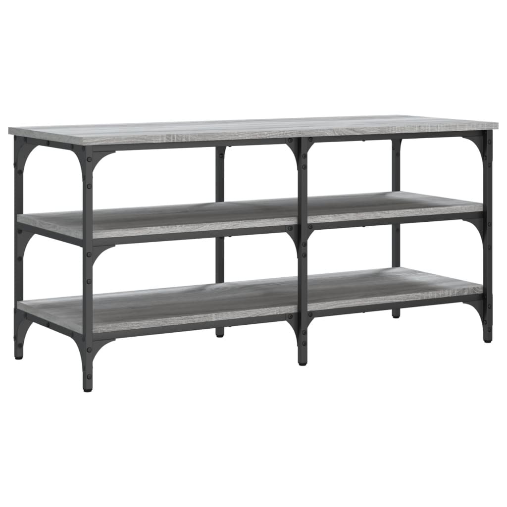 Shoe bench, sonoma grey, 100x38.5x49 cm, processed wood