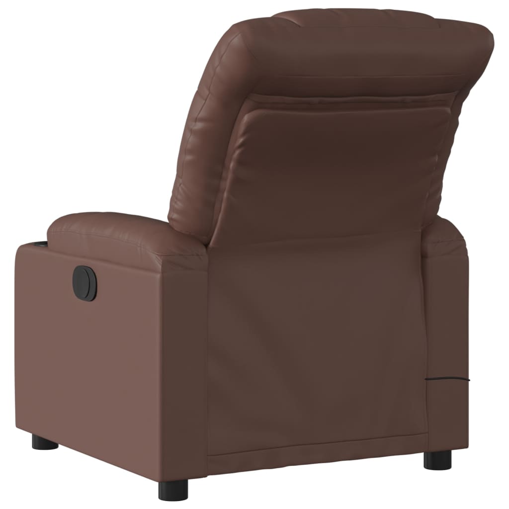 Folding massage chair, brown, ecological leather