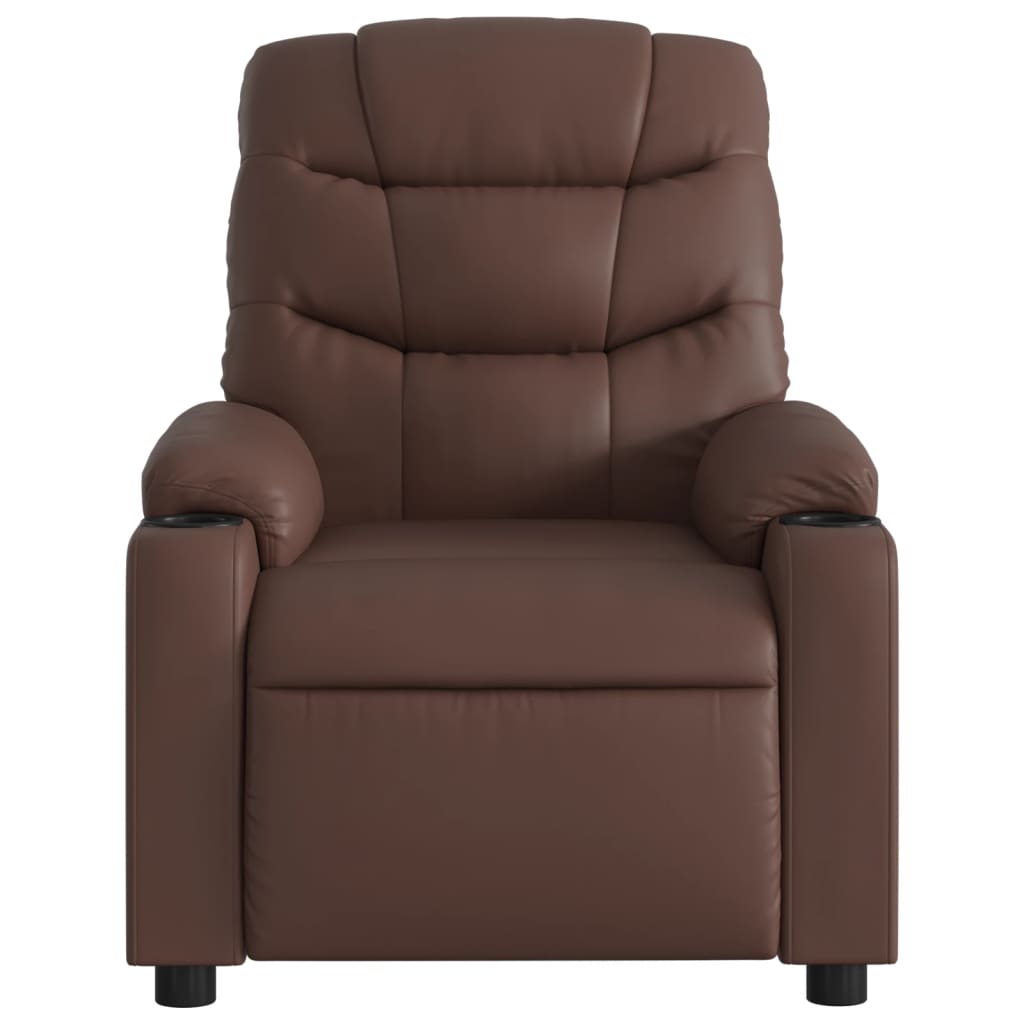 Folding massage chair, brown, ecological leather